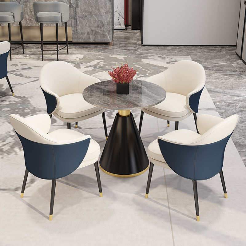 La salle à manger en métal Glam préside le fauteuil de salle à manger en cuir PU pour utilisation au restaurant