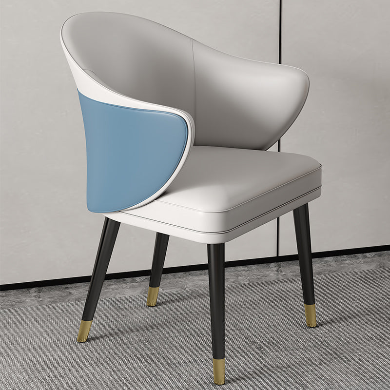 La salle à manger en métal Glam préside le fauteuil de salle à manger en cuir PU pour utilisation au restaurant