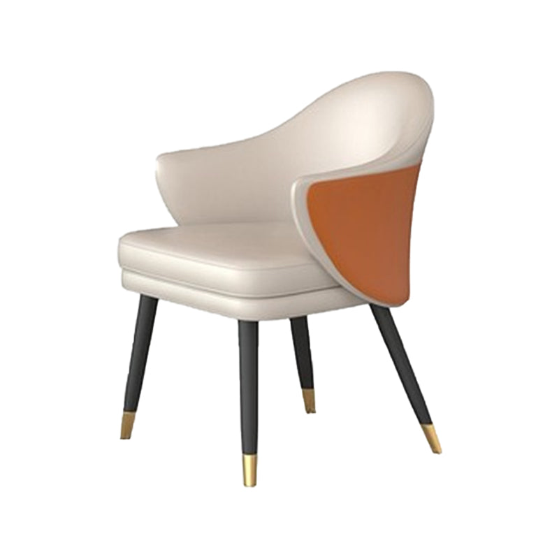 La salle à manger en métal Glam préside le fauteuil de salle à manger en cuir PU pour utilisation au restaurant