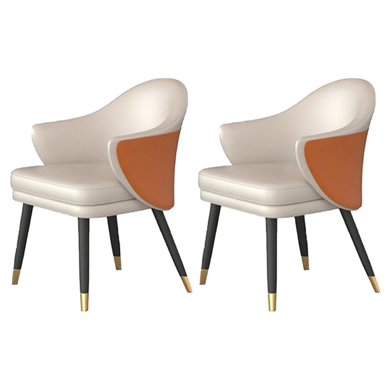 La salle à manger en métal Glam préside le fauteuil de salle à manger en cuir PU pour utilisation au restaurant
