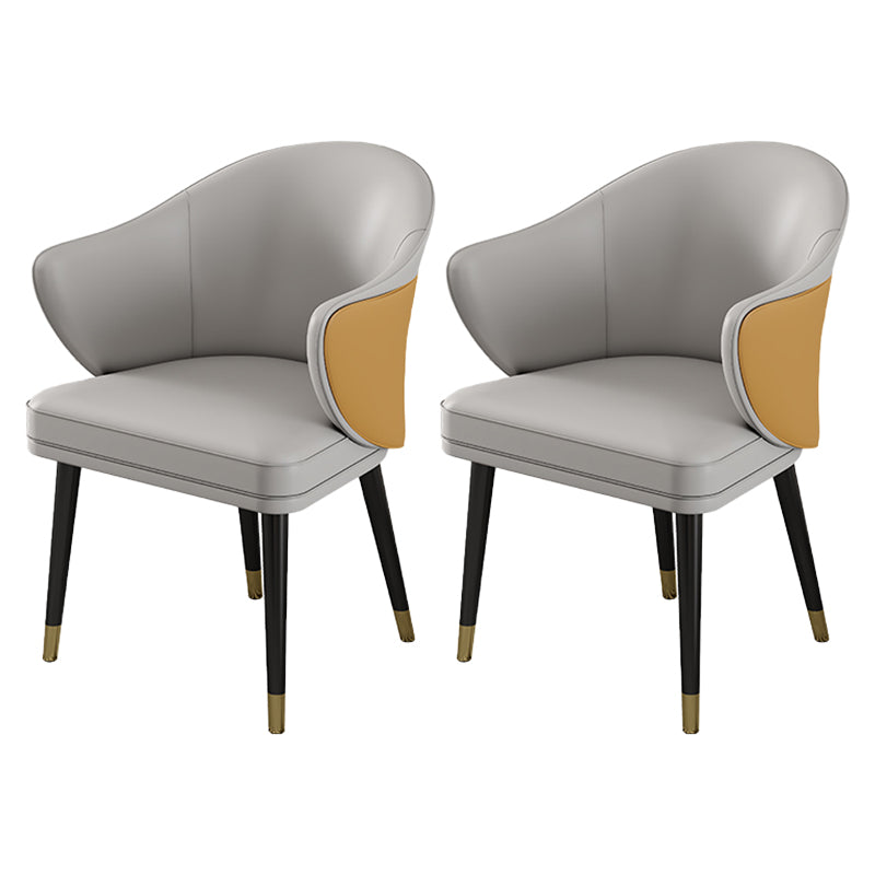 La salle à manger en métal Glam préside le fauteuil de salle à manger en cuir PU pour utilisation au restaurant