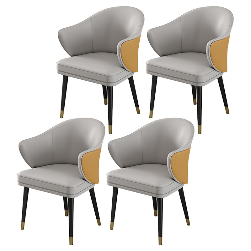 La salle à manger en métal Glam préside le fauteuil de salle à manger en cuir PU pour utilisation au restaurant