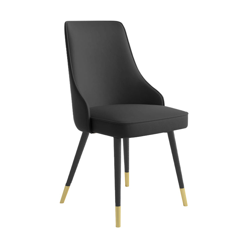 El comedor de metal Glam preside la silla sin brazos de Parsons de comedor de cuero sintético para uso en restaurantes