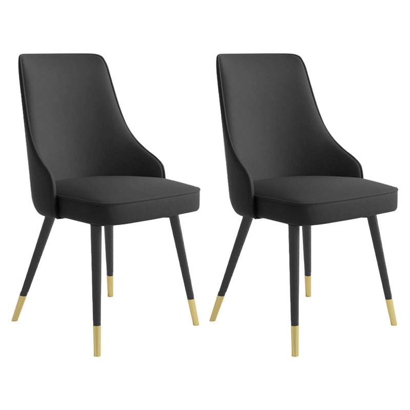 El comedor de metal Glam preside la silla sin brazos de Parsons de comedor de cuero sintético para uso en restaurantes