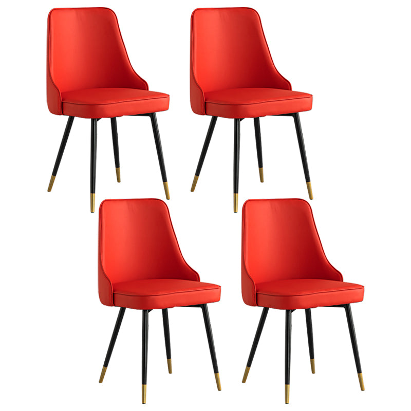 El comedor de metal Glam preside la silla sin brazos de Parsons de comedor de cuero sintético para uso en restaurantes