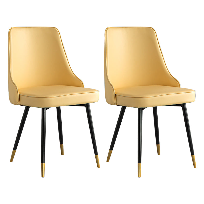 El comedor de metal Glam preside la silla sin brazos de Parsons de comedor de cuero sintético para uso en restaurantes