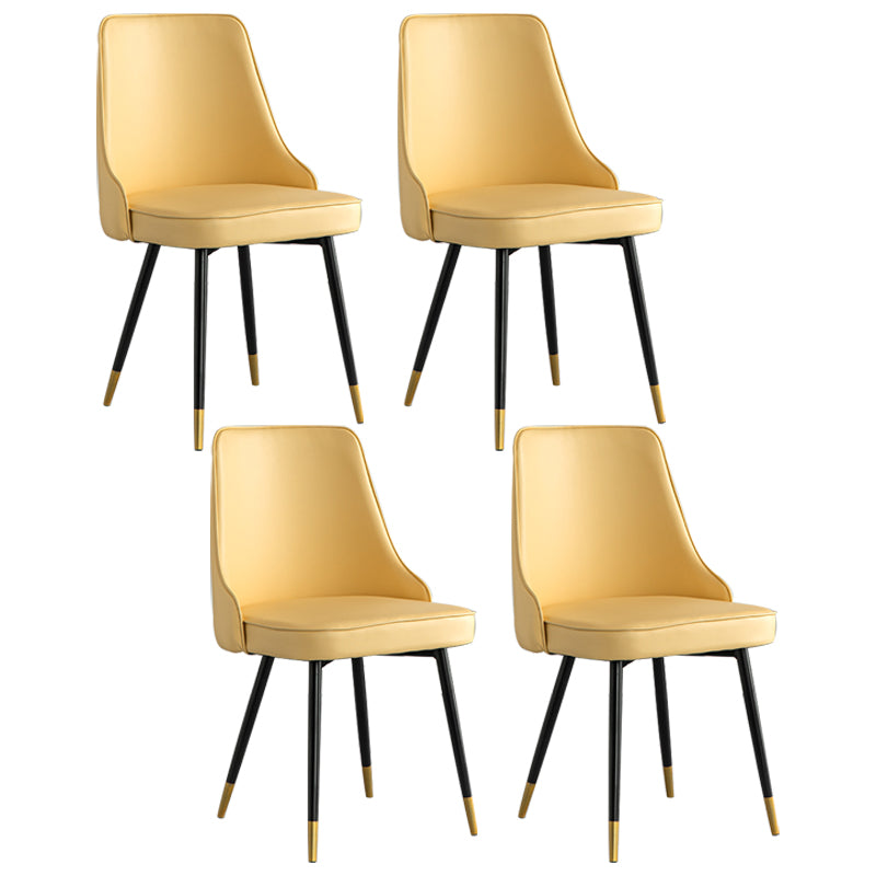 El comedor de metal Glam preside la silla sin brazos de Parsons de comedor de cuero sintético para uso en restaurantes