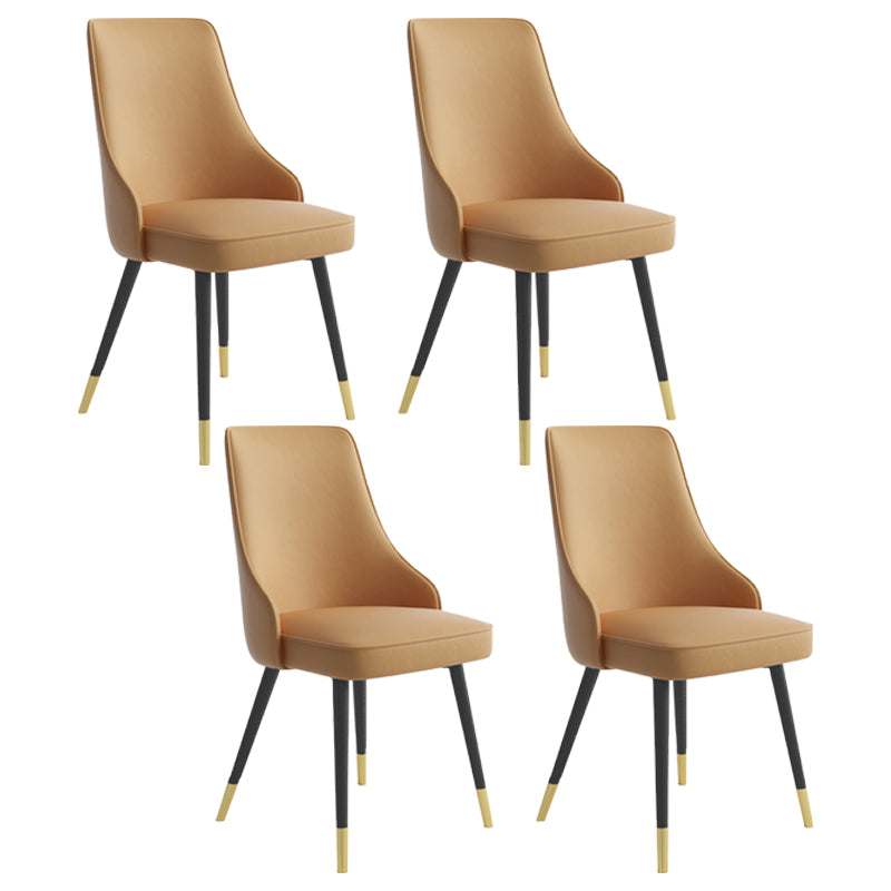 El comedor de metal Glam preside la silla sin brazos de Parsons de comedor de cuero sintético para uso en restaurantes