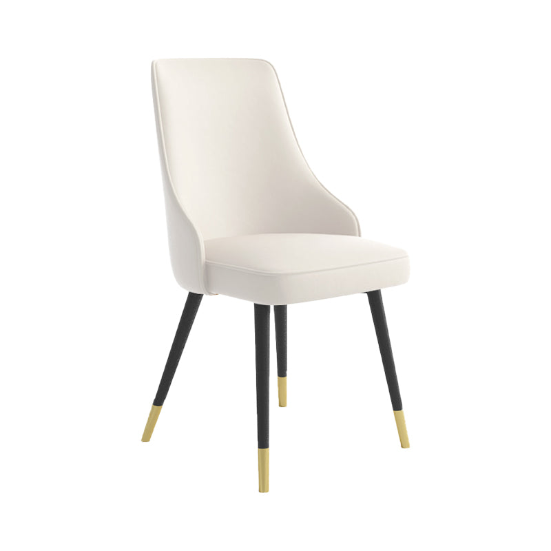 El comedor de metal Glam preside la silla sin brazos de Parsons de comedor de cuero sintético para uso en restaurantes