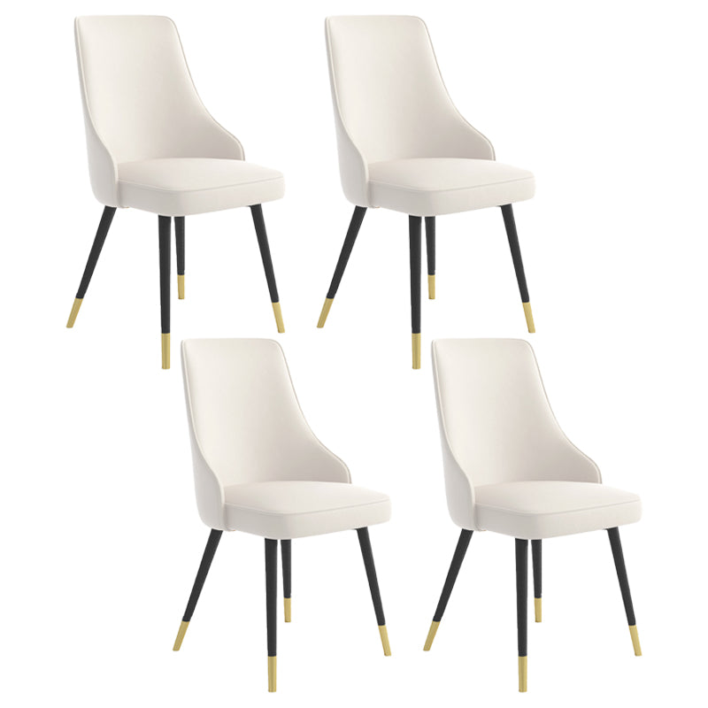 El comedor de metal Glam preside la silla sin brazos de Parsons de comedor de cuero sintético para uso en restaurantes