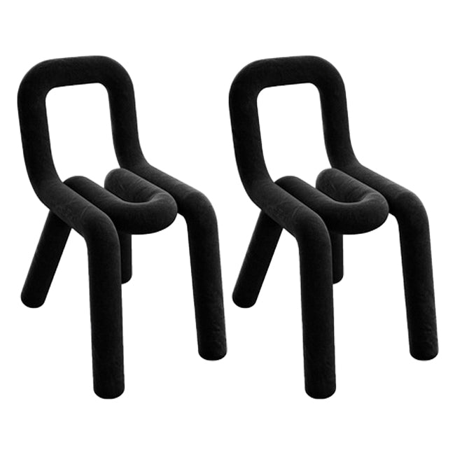 Juego de sillas de terciopelo de estilo moderno, silla de cocina y comedor con parte trasera abierta