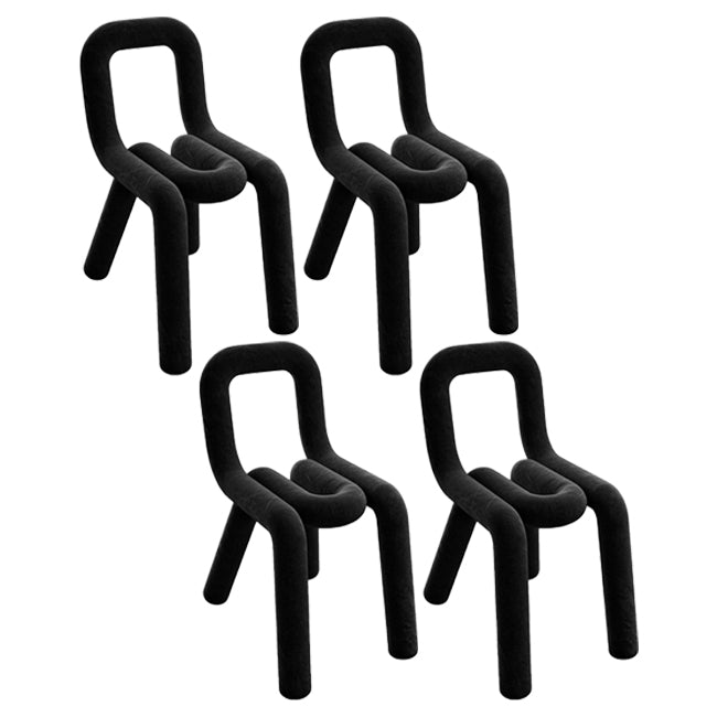 Juego de sillas de terciopelo de estilo moderno, silla de cocina y comedor con parte trasera abierta