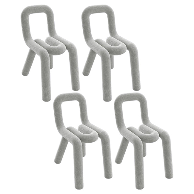 Juego de sillas de terciopelo de estilo moderno, silla de cocina y comedor con parte trasera abierta