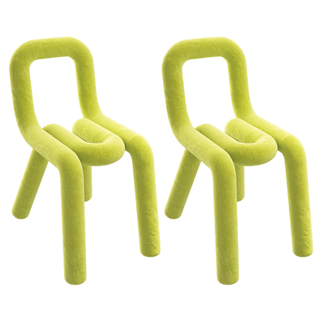 Juego de sillas de terciopelo de estilo moderno, silla de cocina y comedor con parte trasera abierta