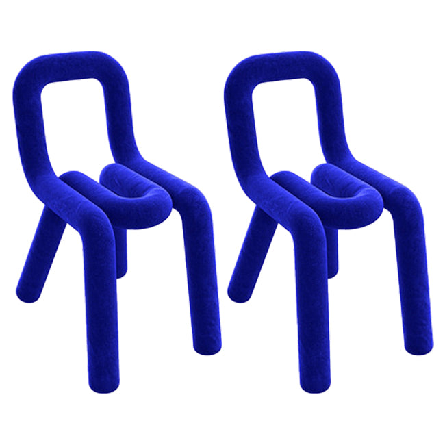 Juego de sillas de terciopelo de estilo moderno, silla de cocina y comedor con parte trasera abierta