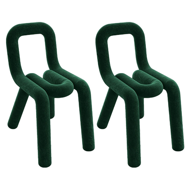 Juego de sillas de terciopelo de estilo moderno, silla de cocina y comedor con parte trasera abierta