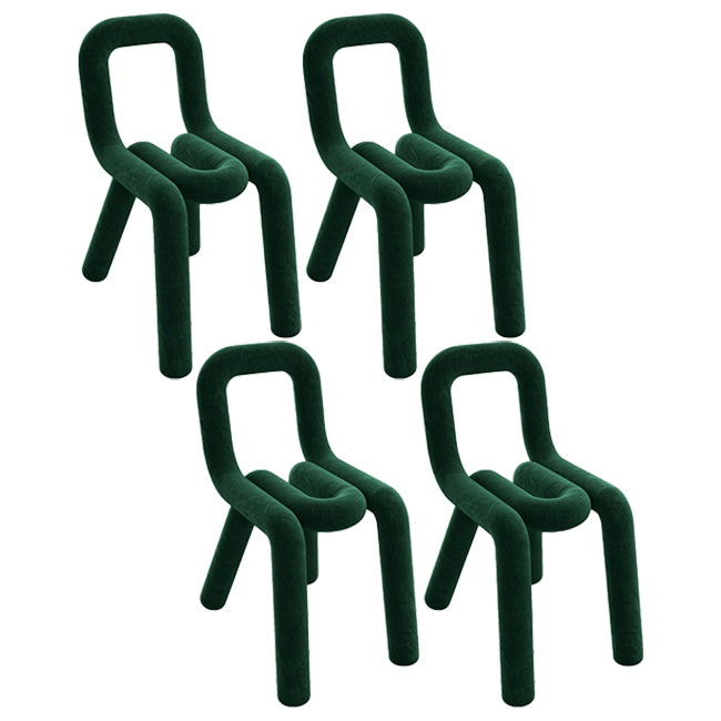 Juego de sillas de terciopelo de estilo moderno, silla de cocina y comedor con parte trasera abierta