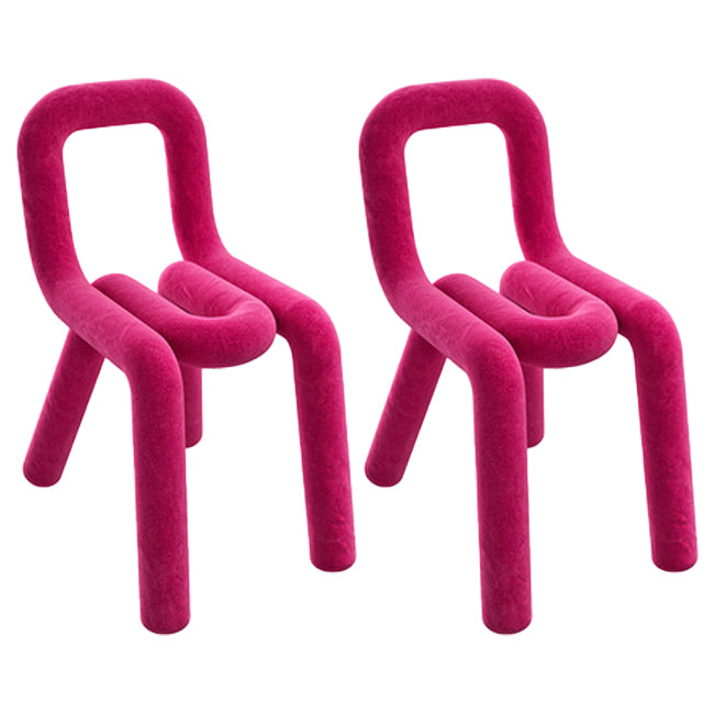 Juego de sillas de terciopelo de estilo moderno, silla de cocina y comedor con parte trasera abierta