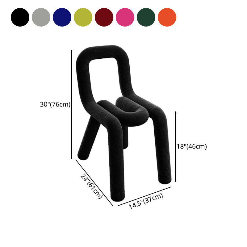 Juego de sillas de terciopelo de estilo moderno, silla de cocina y comedor con parte trasera abierta