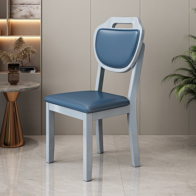 Chaise d'intérieur scandinave à dossier ouvert, tapissée en bois, pour salle à manger