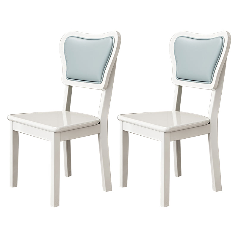 Silla lateral escandinava interior tapizada de madera Silla de comedor con respaldo abierto