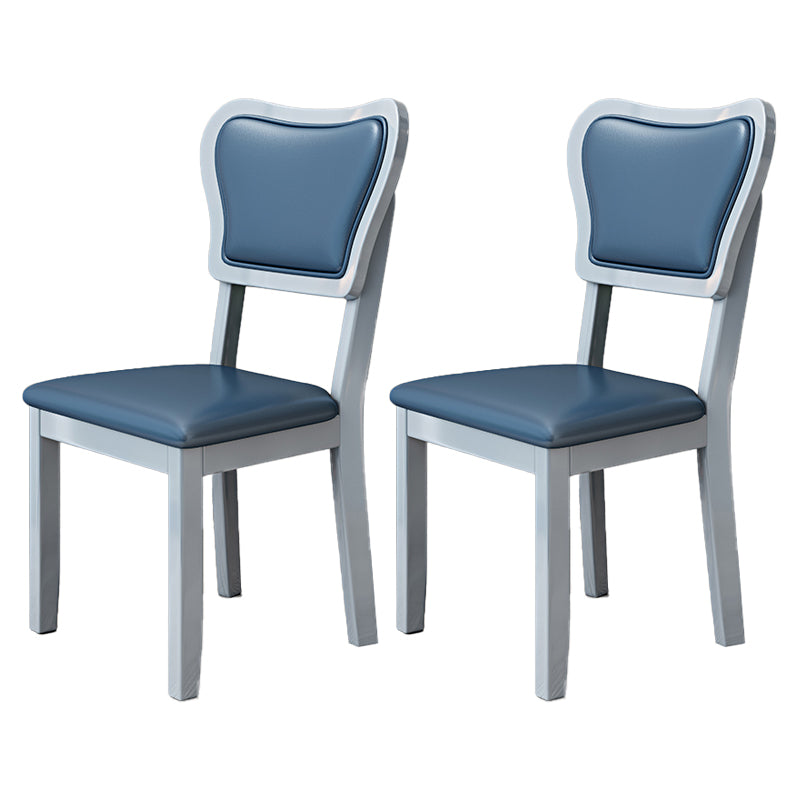 Silla lateral escandinava interior tapizada de madera Silla de comedor con respaldo abierto