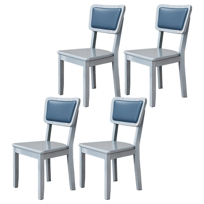 Silla lateral escandinava interior tapizada de madera Silla de comedor con respaldo abierto