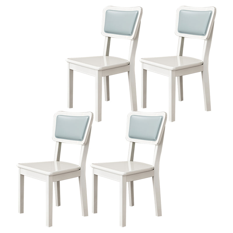 Silla lateral escandinava interior tapizada de madera Silla de comedor con respaldo abierto