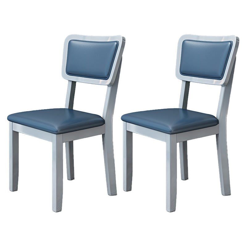 Silla lateral escandinava interior tapizada de madera Silla de comedor con respaldo abierto