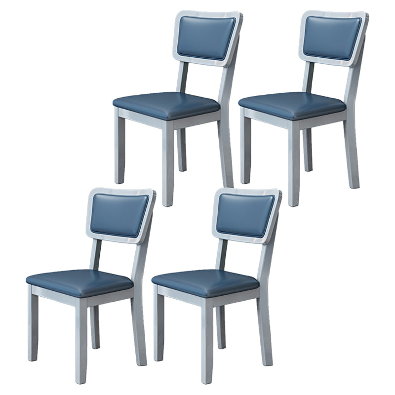 Silla lateral escandinava interior tapizada de madera Silla de comedor con respaldo abierto