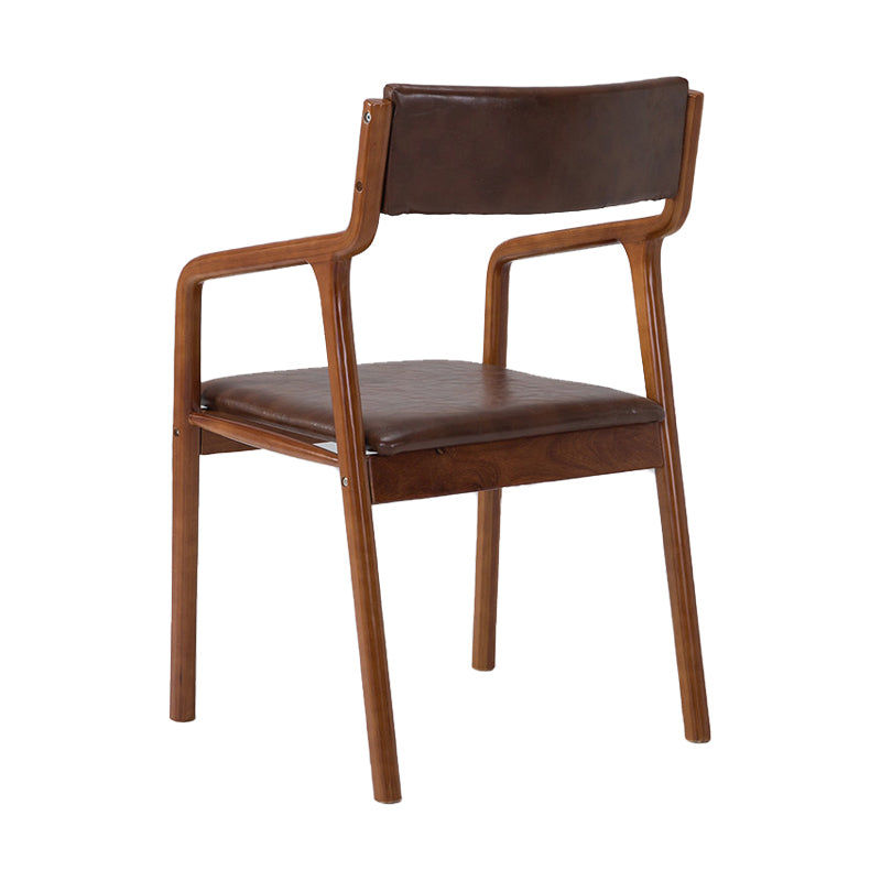 Silla de comedor tapizada de madera con respaldo abierto, sillón de estilo rural interior, individual