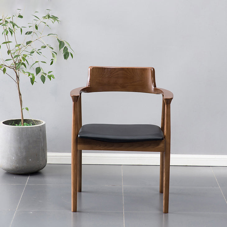 Chaises en bois de frêne de style traditionnel, ensemble de chaises de cuisine et de salle à manger à dossier ouvert