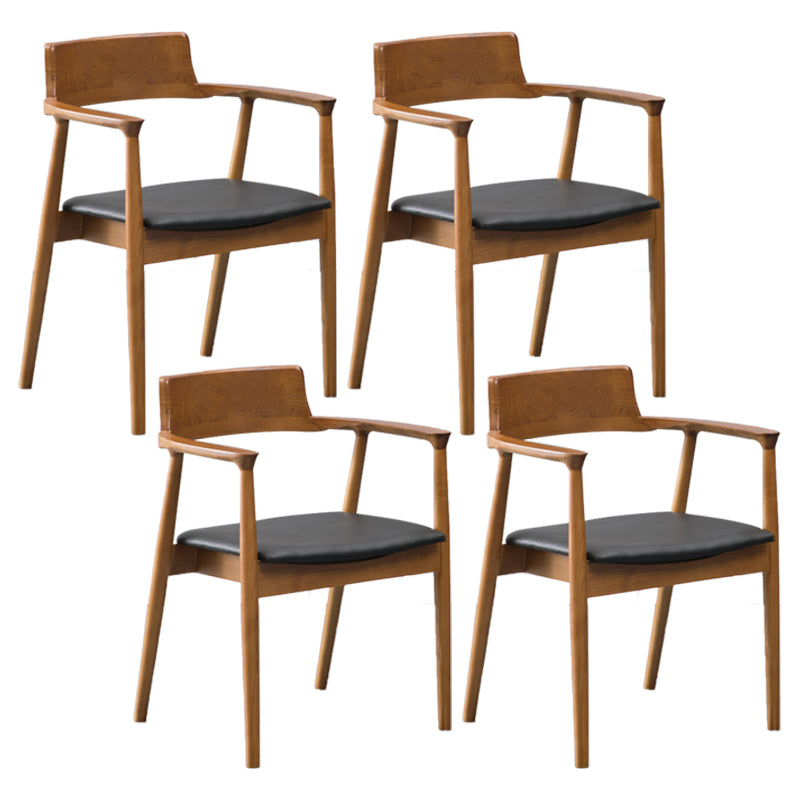 Chaises en bois de frêne de style traditionnel, ensemble de chaises de cuisine et de salle à manger à dossier ouvert