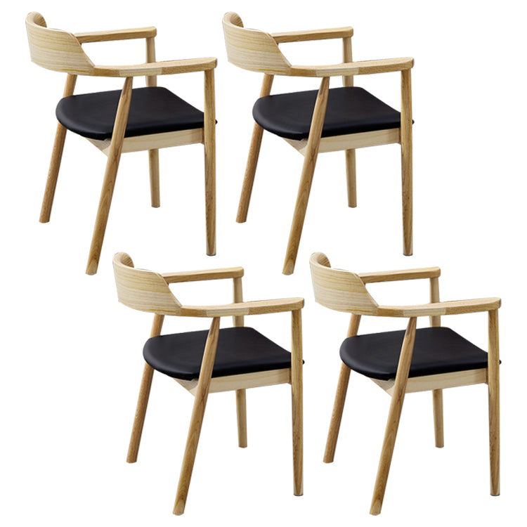Chaises en bois de frêne de style traditionnel, ensemble de chaises de cuisine et de salle à manger à dossier ouvert