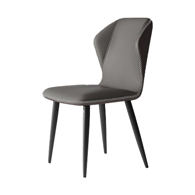 Chaises de salle à manger sans accoudoirs rembourrées à oreilles, chaises d'appoint avec pieds en métal