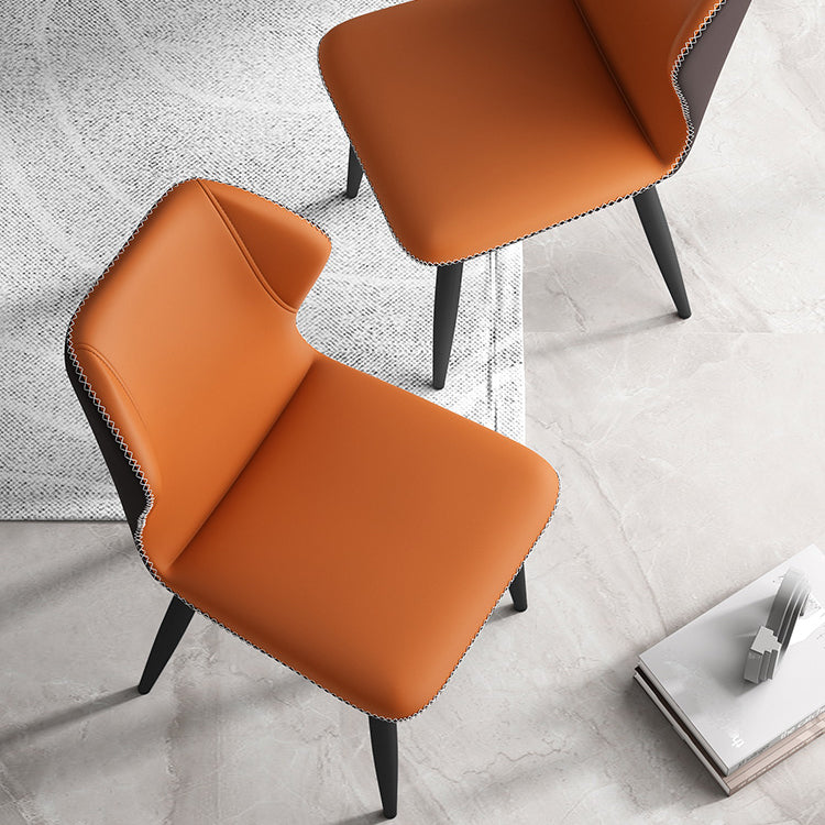 Chaises de salle à manger sans accoudoirs rembourrées à oreilles, chaises d'appoint avec pieds en métal