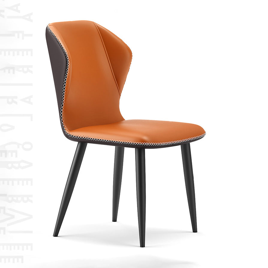 Chaises de salle à manger sans accoudoirs rembourrées à oreilles, chaises d'appoint avec pieds en métal