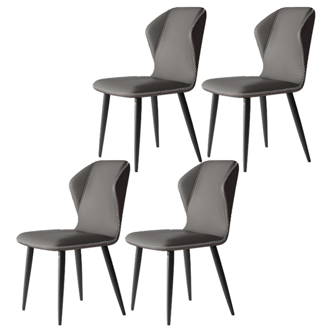 Chaises de salle à manger sans accoudoirs rembourrées à oreilles, chaises d'appoint avec pieds en métal