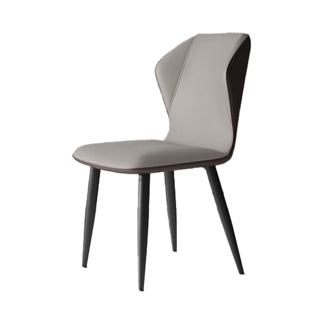 Chaises de salle à manger sans accoudoirs rembourrées à oreilles, chaises d'appoint avec pieds en métal