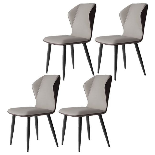 Chaises de salle à manger sans accoudoirs rembourrées à oreilles, chaises d'appoint avec pieds en métal