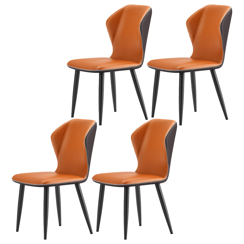Chaises de salle à manger sans accoudoirs rembourrées à oreilles, chaises d'appoint avec pieds en métal