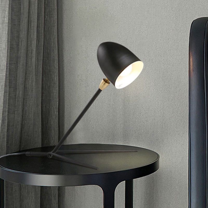 Contemporain 1 Head Task Lighting Black Dome Reading Livre Light with Metal Shade