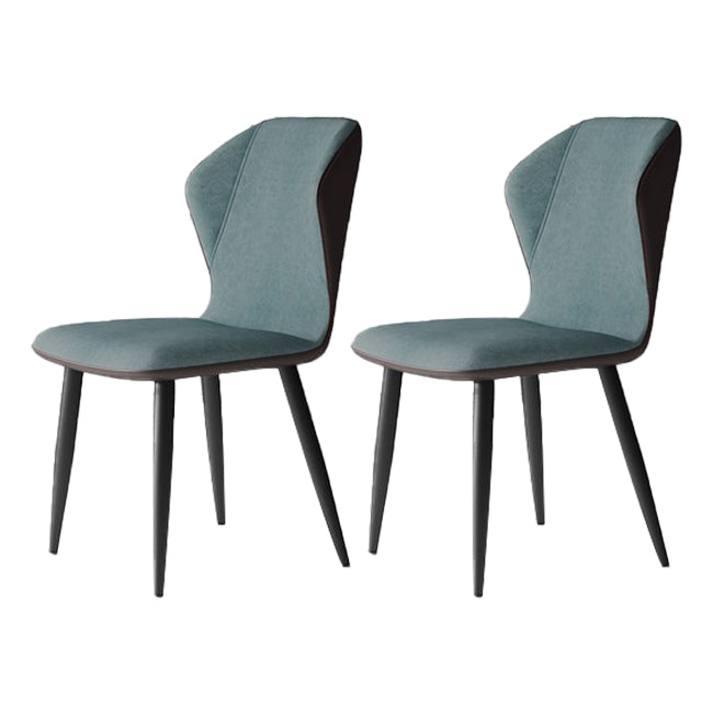Chaises de salle à manger sans accoudoirs rembourrées à oreilles, chaises d'appoint avec pieds en métal