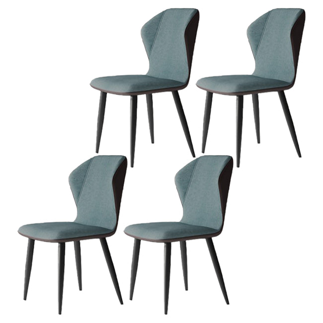 Chaises de salle à manger sans accoudoirs rembourrées à oreilles, chaises d'appoint avec pieds en métal