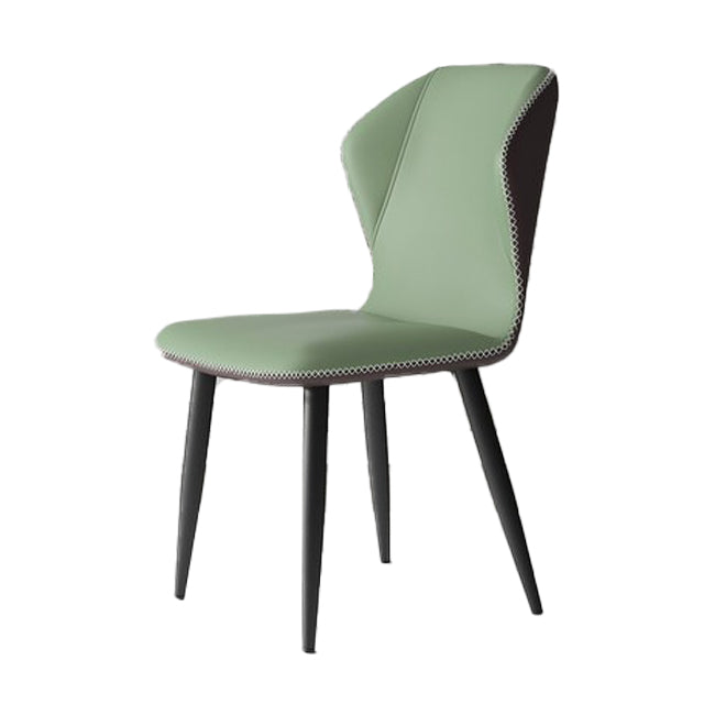 Chaises de salle à manger sans accoudoirs rembourrées à oreilles, chaises d'appoint avec pieds en métal
