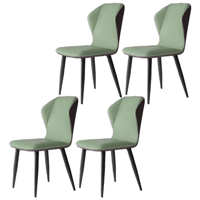 Chaises de salle à manger sans accoudoirs rembourrées à oreilles, chaises d'appoint avec pieds en métal