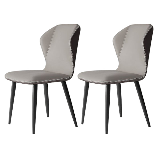 Chaises de salle à manger sans accoudoirs rembourrées à oreilles, chaises d'appoint avec pieds en métal