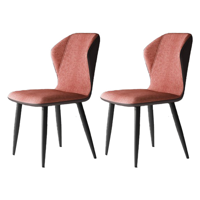 Chaises de salle à manger sans accoudoirs rembourrées à oreilles, chaises d'appoint avec pieds en métal