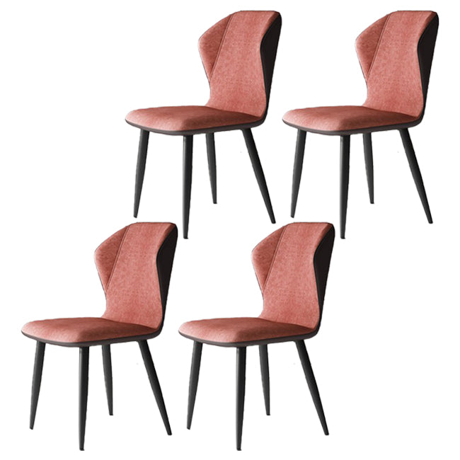 Chaises de salle à manger sans accoudoirs rembourrées à oreilles, chaises d'appoint avec pieds en métal
