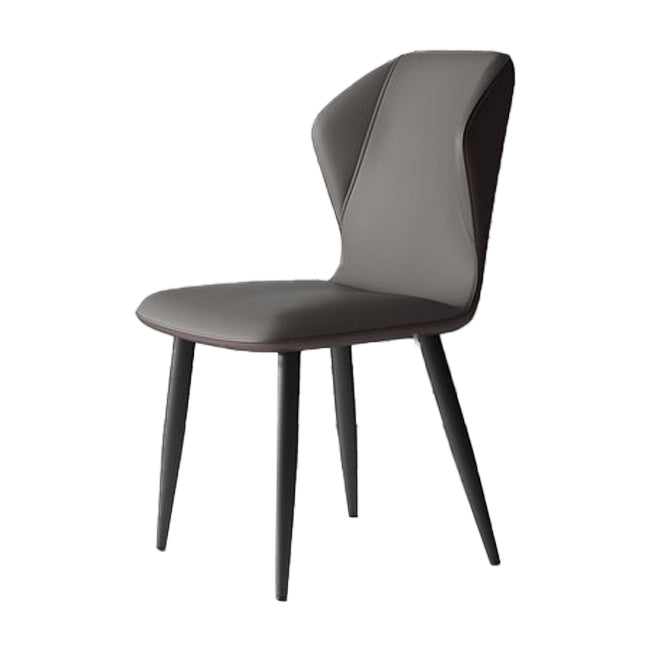 Chaises de salle à manger sans accoudoirs rembourrées à oreilles, chaises d'appoint avec pieds en métal